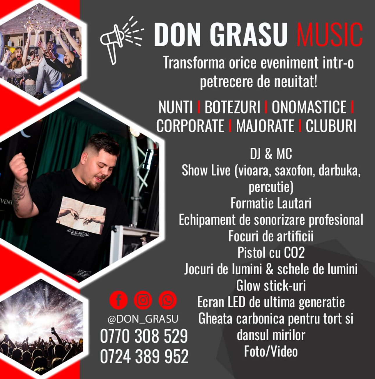 Dj & Mc, Sonorizare, Lumini profesionale